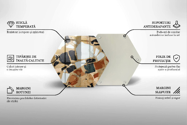 Skleněná deska do kuchyně Dekorativní kameny talíř