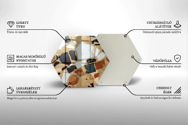 Skleněná deska do kuchyně Dekorativní kameny talíř