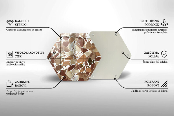 Skleněná deska do kuchyně Kamenné dekorativní skvrny