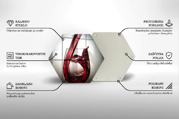 Skleněná deska do kuchyně Sklo a červené víno