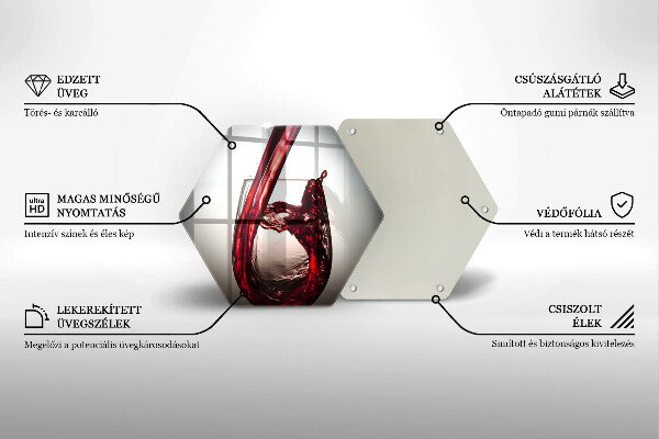 Skleněná deska do kuchyně Sklo a červené víno