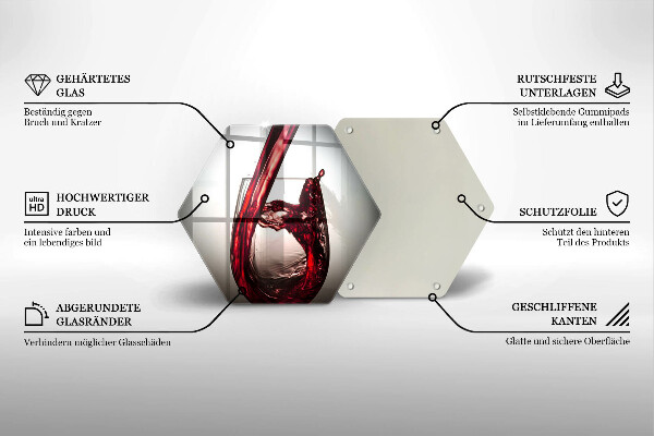 Skleněná deska do kuchyně Sklo a červené víno
