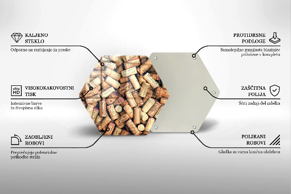 Skleněná deska do kuchyně Vzor bezešvé zátky na víno