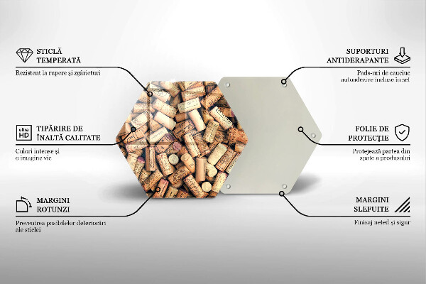 Skleněná deska do kuchyně Vzor bezešvé zátky na víno