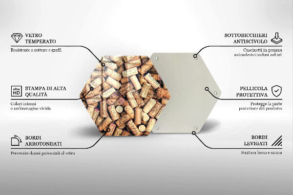 Skleněná deska do kuchyně Vzor bezešvé zátky na víno