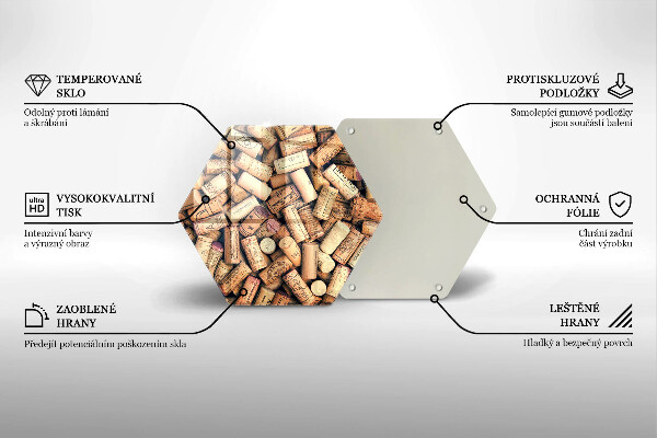 Skleněná deska do kuchyně Vzor bezešvé zátky na víno