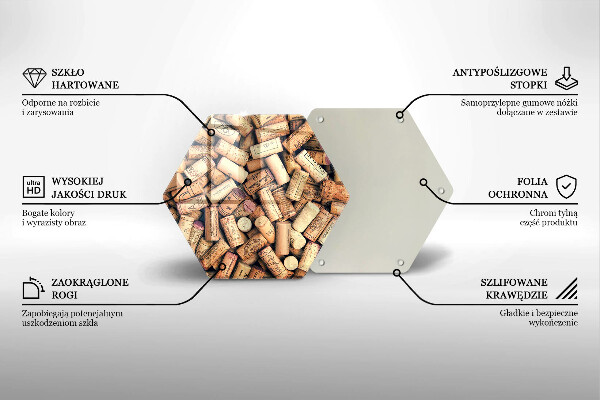 Skleněná deska do kuchyně Vzor bezešvé zátky na víno