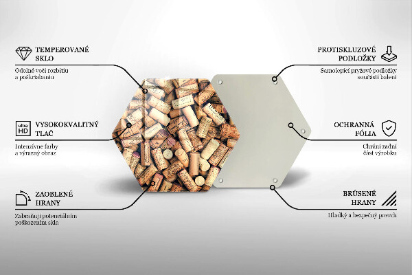 Skleněná deska do kuchyně Vzor bezešvé zátky na víno