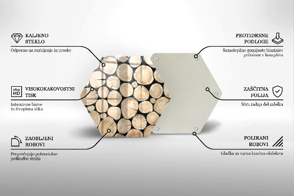 Skleněná deska do kuchyně Dřevěné kmeny stromů