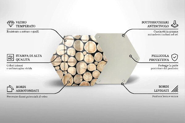 Skleněná deska do kuchyně Dřevěné kmeny stromů