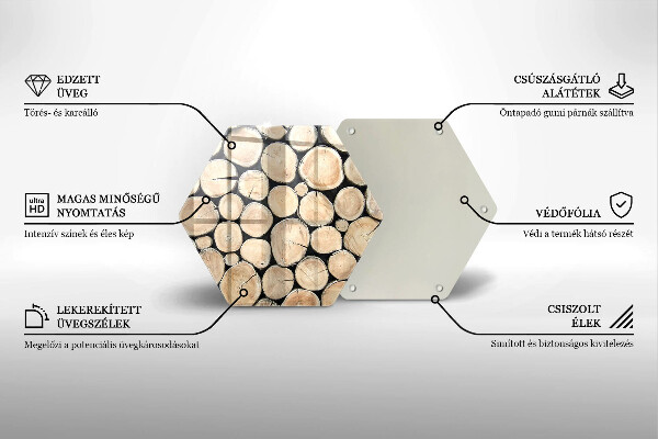 Skleněná deska do kuchyně Dřevěné kmeny stromů