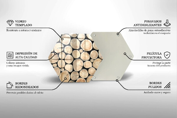 Skleněná deska do kuchyně Dřevěné kmeny stromů