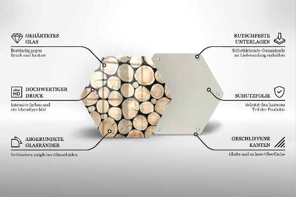 Skleněná deska do kuchyně Dřevěné kmeny stromů