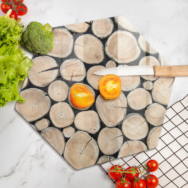 Skleněná deska do kuchyně Dřevěné kmeny stromů