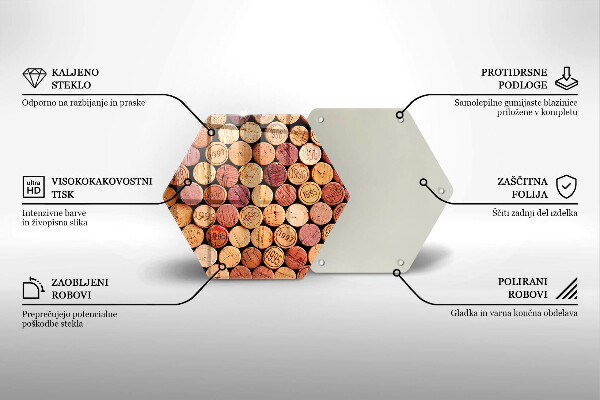 Skleněná deska do kuchyně Vzor vínové zátky