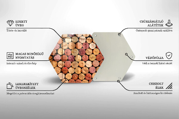 Skleněná deska do kuchyně Vzor vínové zátky