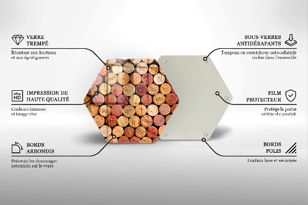 Skleněná deska do kuchyně Vzor vínové zátky