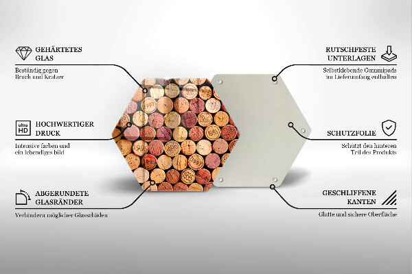 Skleněná deska do kuchyně Vzor vínové zátky