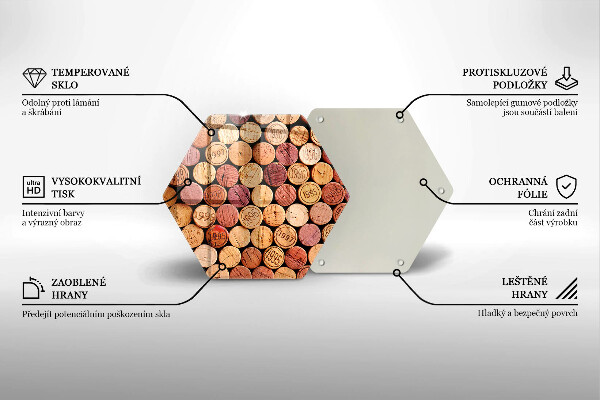 Skleněná deska do kuchyně Vzor vínové zátky