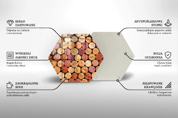 Skleněná deska do kuchyně Vzor vínové zátky