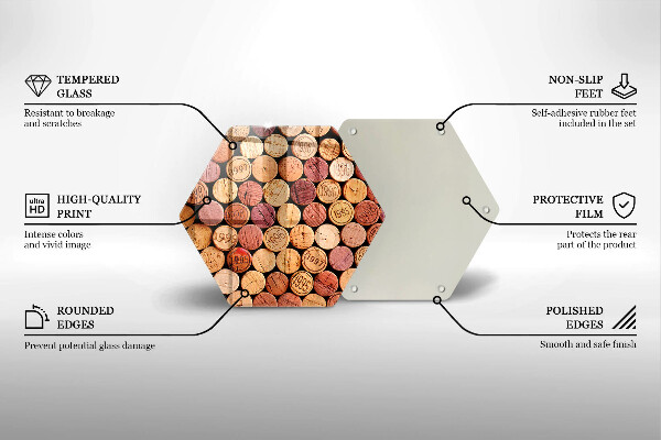 Skleněná deska do kuchyně Vzor vínové zátky