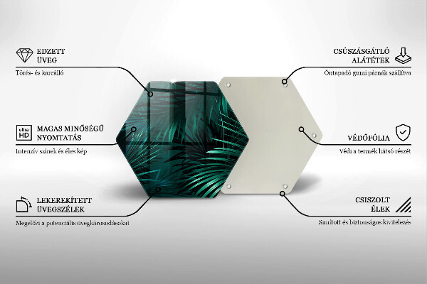 Skleněná deska do kuchyně Listy divoké džungle