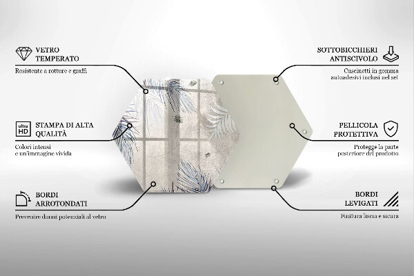 Skleněná deska do kuchyně Subtilní listy