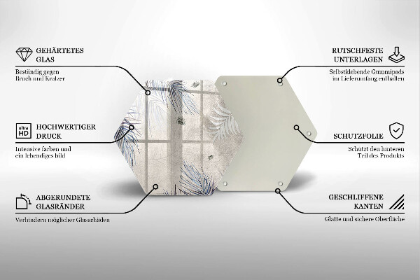 Skleněná deska do kuchyně Subtilní listy