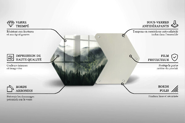 Skleněná deska do kuchyně Les a mlha krajina