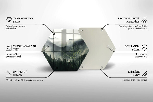 Skleněná deska do kuchyně Les a mlha krajina