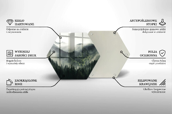 Skleněná deska do kuchyně Les a mlha krajina