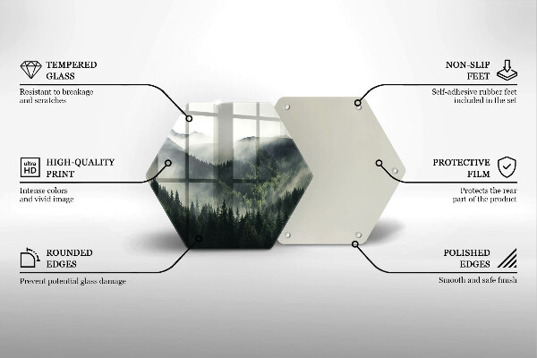 Skleněná deska do kuchyně Les a mlha krajina