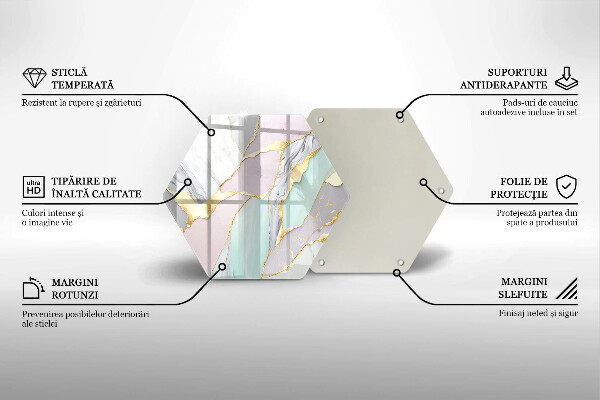 Skleněná deska do kuchyně Pastelový mramor