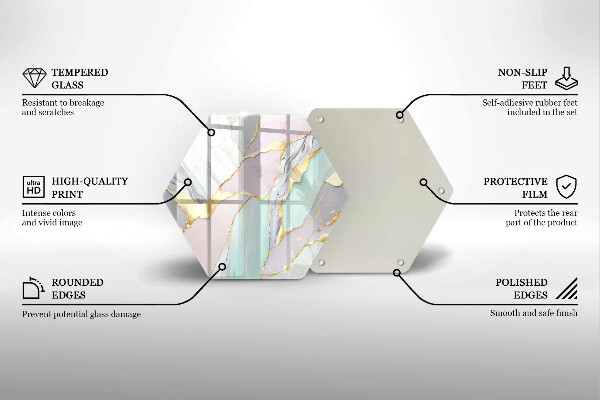 Skleněná deska do kuchyně Pastelový mramor