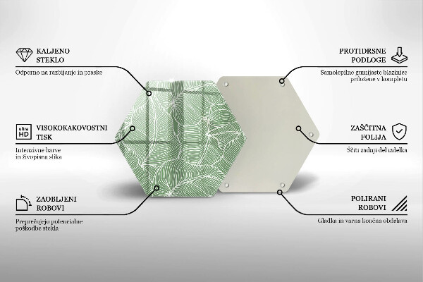 Skleněná deska do kuchyně Lineární listy