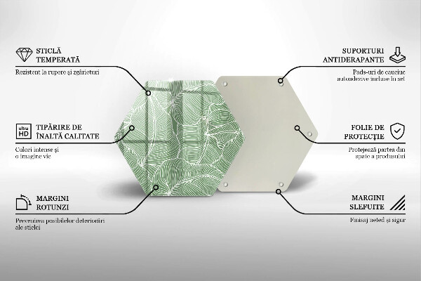 Skleněná deska do kuchyně Lineární listy