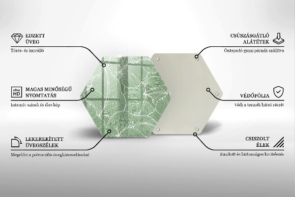 Skleněná deska do kuchyně Lineární listy