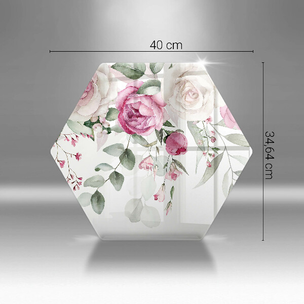 Skleněná deska do kuchyně Akvarel růže