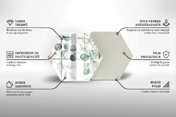 Skleněná deska do kuchyně Malované rostliny