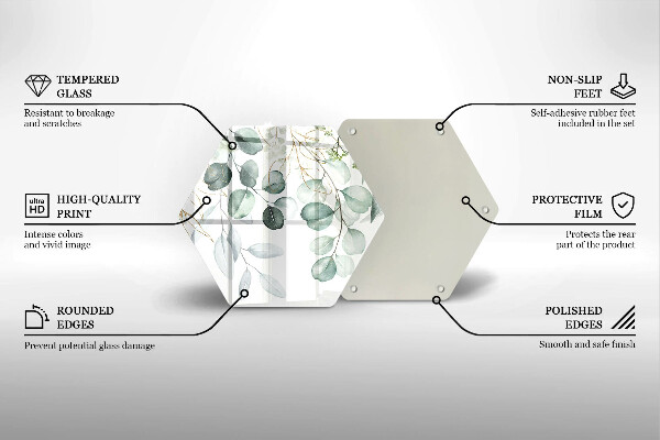 Skleněná deska do kuchyně Malované rostliny