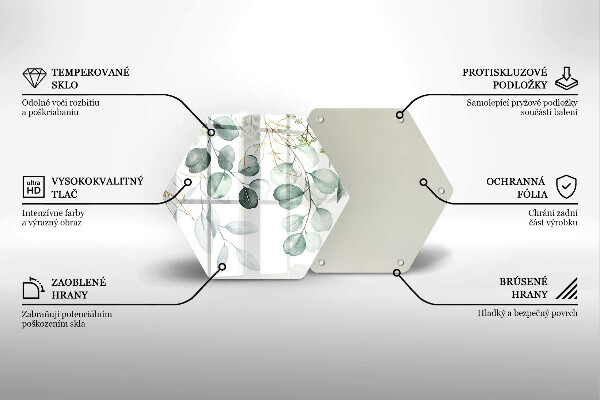 Skleněná deska do kuchyně Malované rostliny