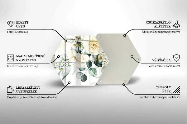 Skleněná deska do kuchyně Akvarel květiny