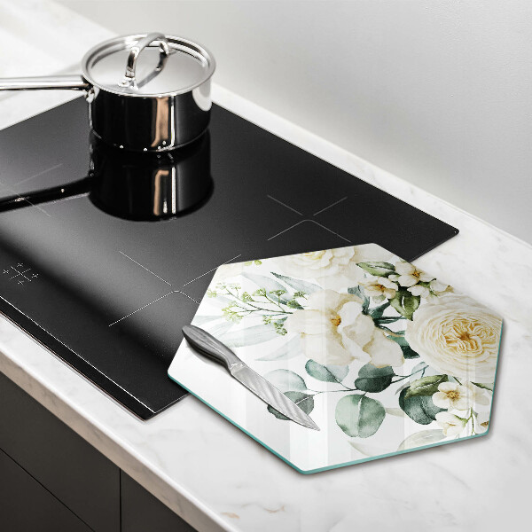 Skleněná deska do kuchyně Akvarel květiny