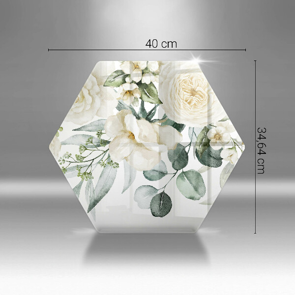 Skleněná deska do kuchyně Akvarel květiny