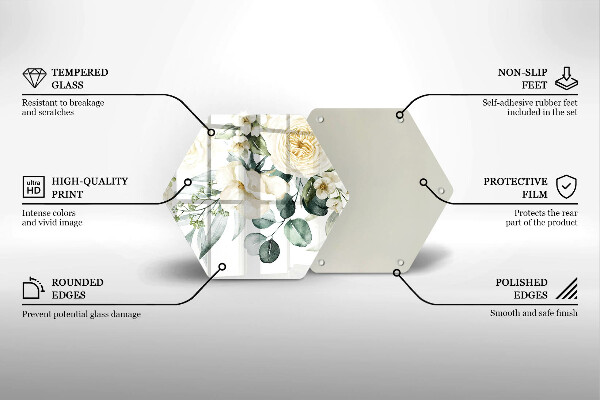 Skleněná deska do kuchyně Akvarel květiny