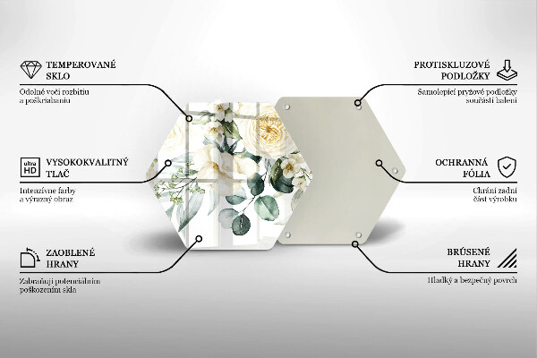 Skleněná deska do kuchyně Akvarel květiny