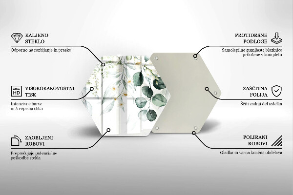 Skleněná deska do kuchyně Akvarel rostliny