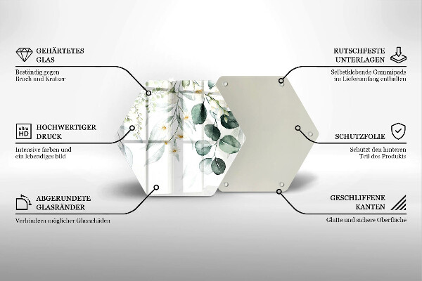 Skleněná deska do kuchyně Akvarel rostliny