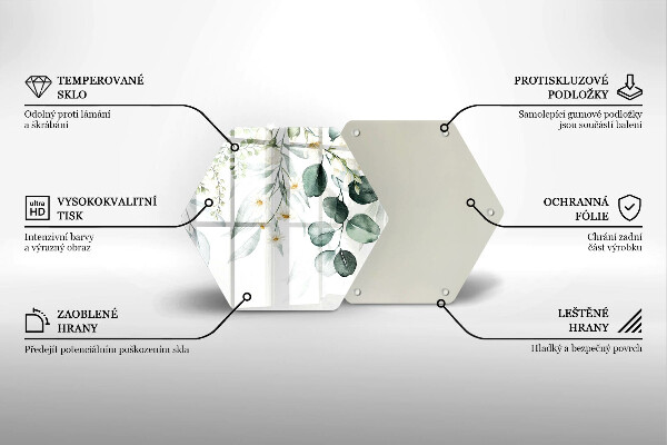 Skleněná deska do kuchyně Akvarel rostliny