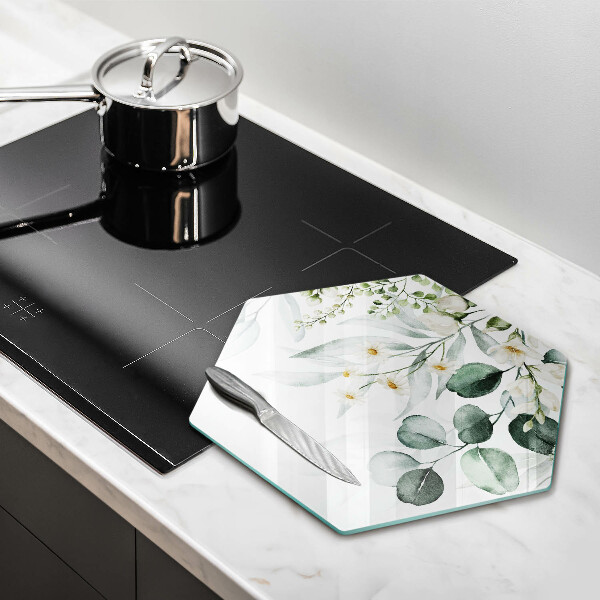 Skleněná deska do kuchyně Akvarel rostliny